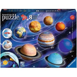 Puzzle Sistemul solar 3D, 27/54/72/108 piese Ravensburger
