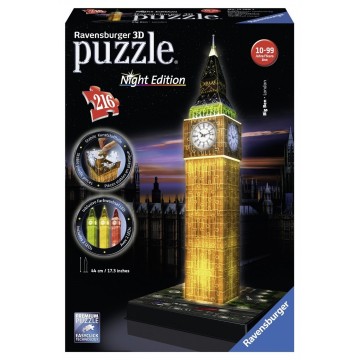 Puzzle 3D Big Ben editie luminoasa, 216 piese Ravensburger