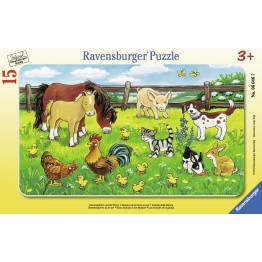 Puzzle animale pe pajiste, 15 piese Ravensburger