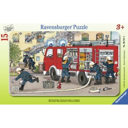 Puzzle Masina de pompieri, 15 piese Ravensburger