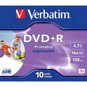 DVD+R Verbatim, 4.7 GB, Printabil