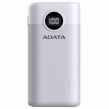 Baterie externa AData P10000QCD, 10.000 mAh, Quick Charge 3.0, Alb