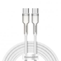 Cablu alimentare si date Baseus Cafule Metal CATJK-C02, USB Tip C, 100W, Alb