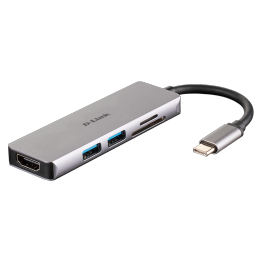 HUB USB D-Link DUB-M530, USB 3.0 x2, USB Tip C, Gri