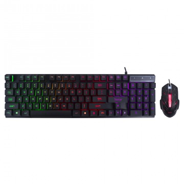 Kit mouse tastatura gaming Spacer GK, LED RGB, USB