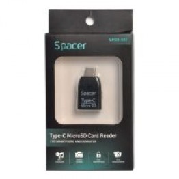 Cititor de carduri Spacer SPCR-307 , USB 3.1 Tip C , Negru