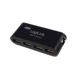 Hub USB 2.0 LogiLink UA0085 , 4x USB 2.0 , Alimentare priza , Negru