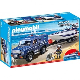 Camion de politie cu barca Playmobil